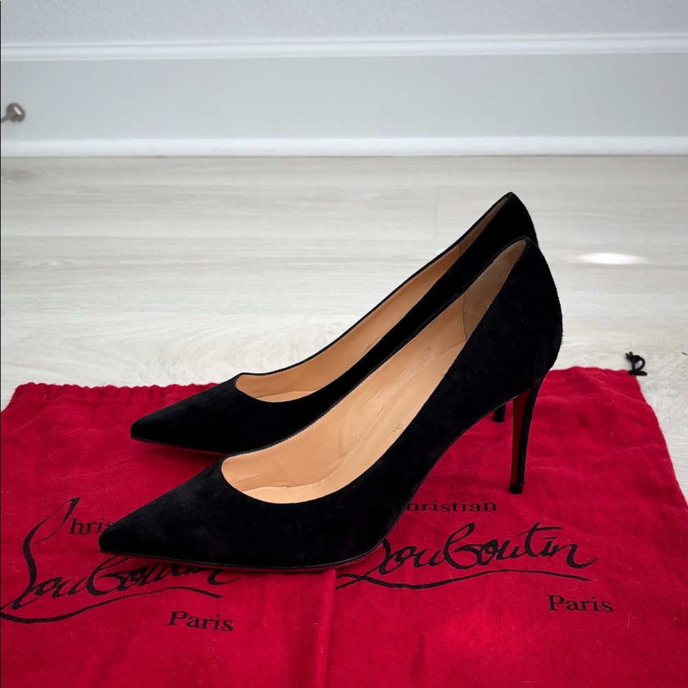 Christian Louboutin Black Suede Heels